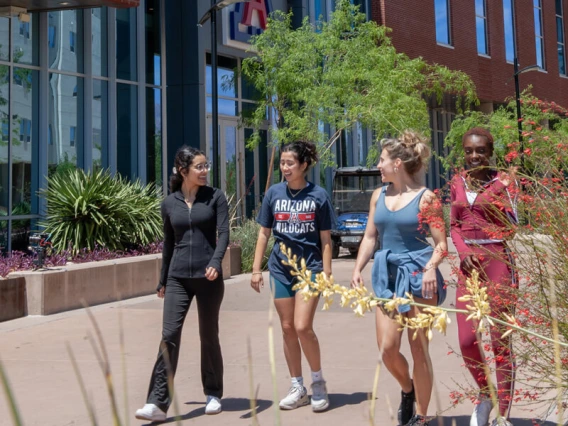 Students walking on campus