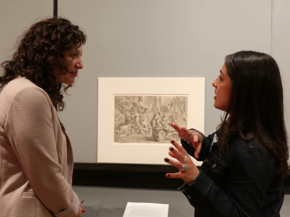 Manuela Maldonado Cadeñanes discusses her interpretation of the artwork with UA Museum of Art Director Olivia Miller.