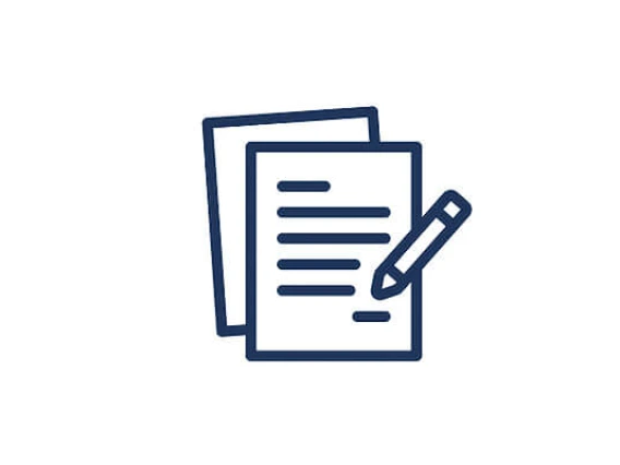 graphic icon of paper and pencil