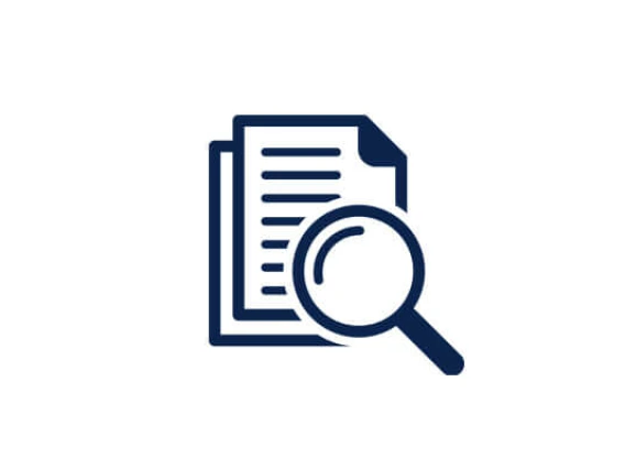 icon of a text with magnifying glass