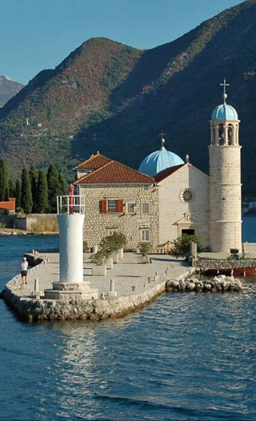 Unusual ancient church with lighthouse