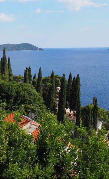 Pretty view looking out over the Mediterranean Sea