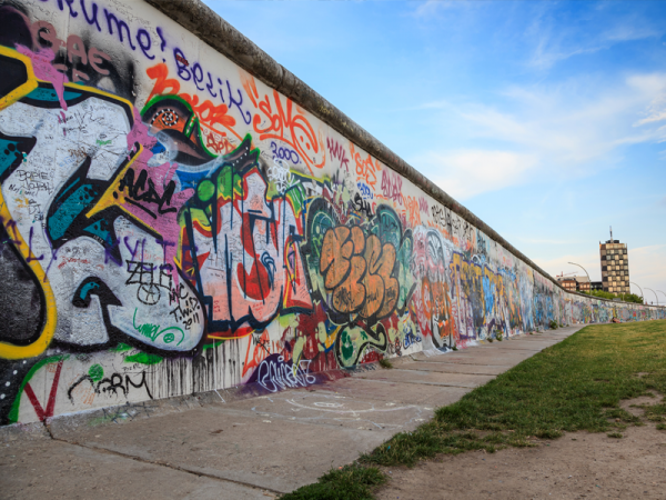 Berlin Wall with graffiti